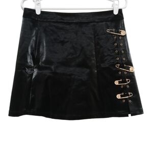 Ma Cherie‎ Gold Safety Pin Detail Split Hem Skirt